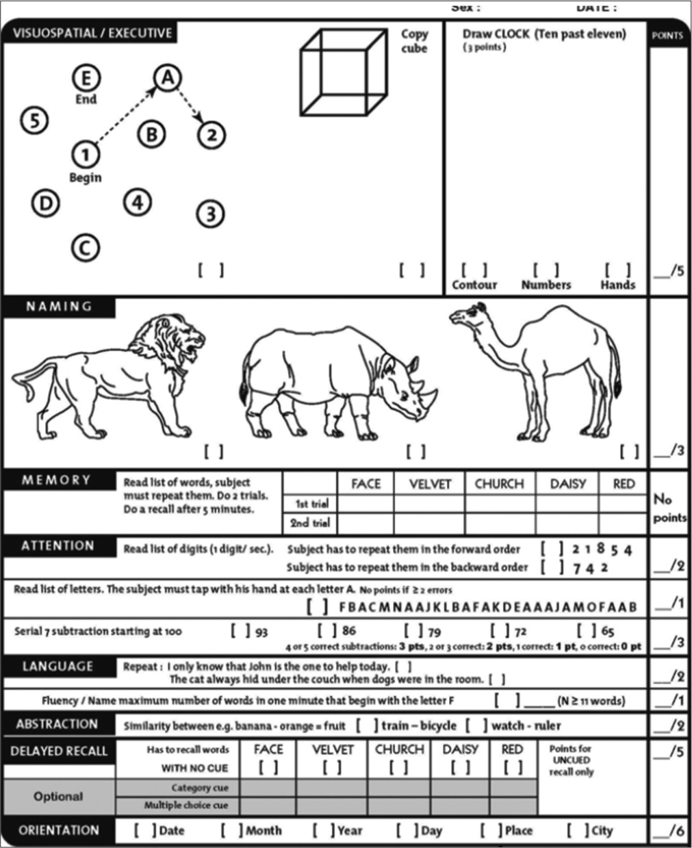 Montreal cognitive assessment.